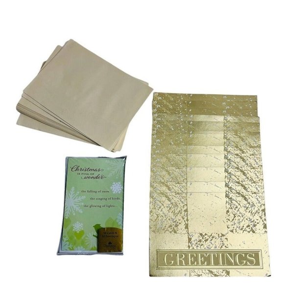 Dayspring Christmas Cards Boxed Set Of 18 Count Green And Gold Unused Lot Of 11 - Picture 1 of 8